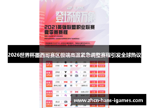 2026世界杯墨西哥赛区极端高温紧急调整赛程引发全球热议